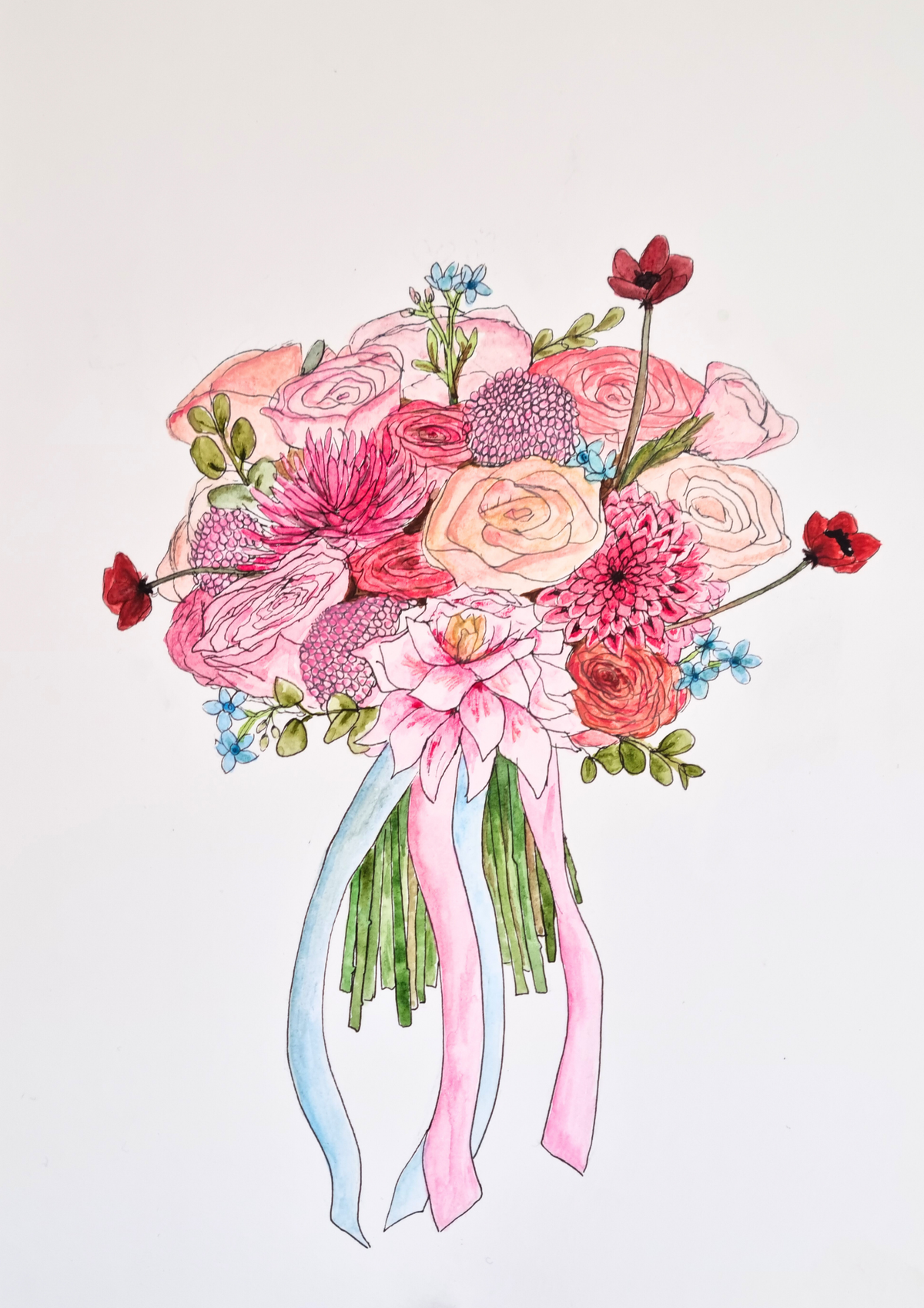 Custom Bridal Bouquet Painting
