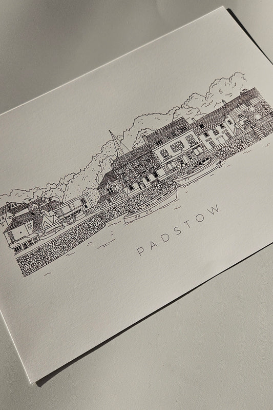 Padstow B&W print