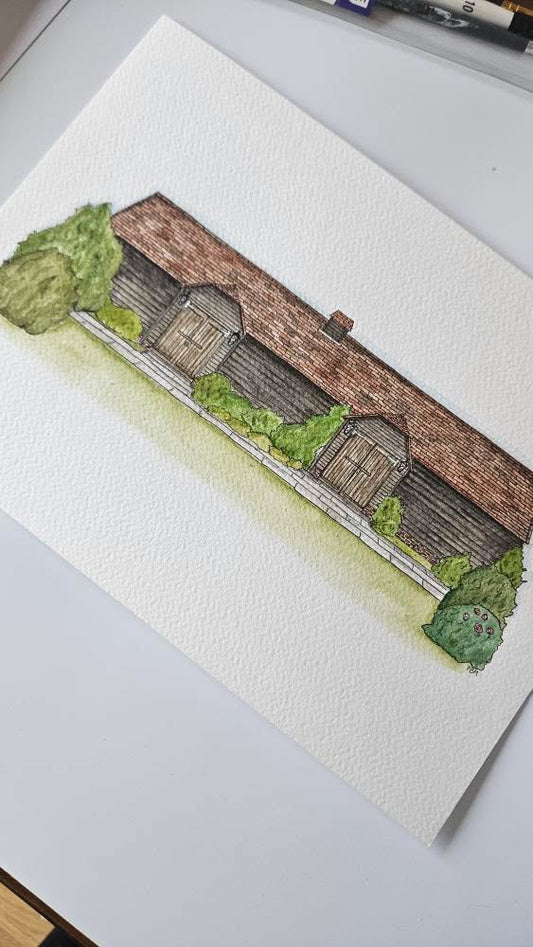 Custom Wedding Venue Watercolour Painting