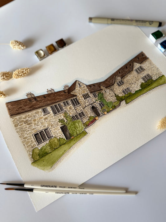 Custom Wedding Venue Watercolour Painting