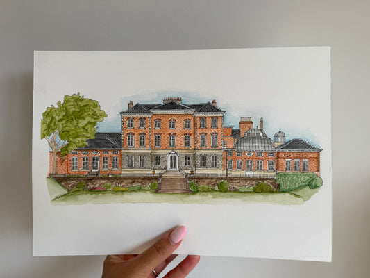 Custom Wedding Venue Watercolour Painting