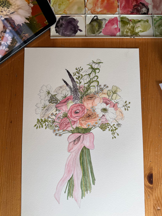 Custom Bridal Bouquet Painting