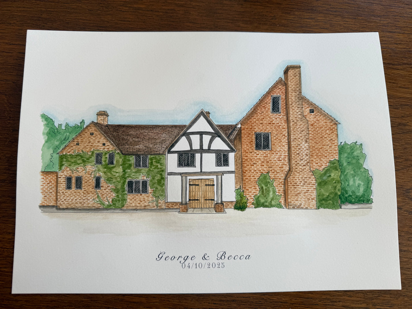 Custom Wedding Venue Watercolour Painting