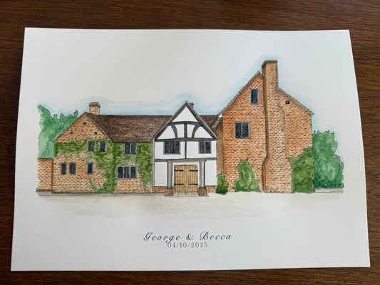 Custom Wedding Venue Watercolour Painting