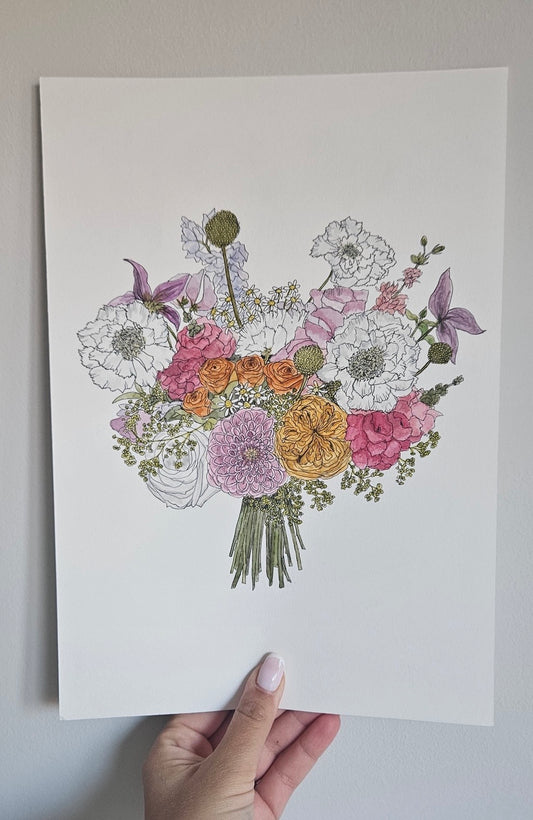 Custom Bridal Bouquet Painting