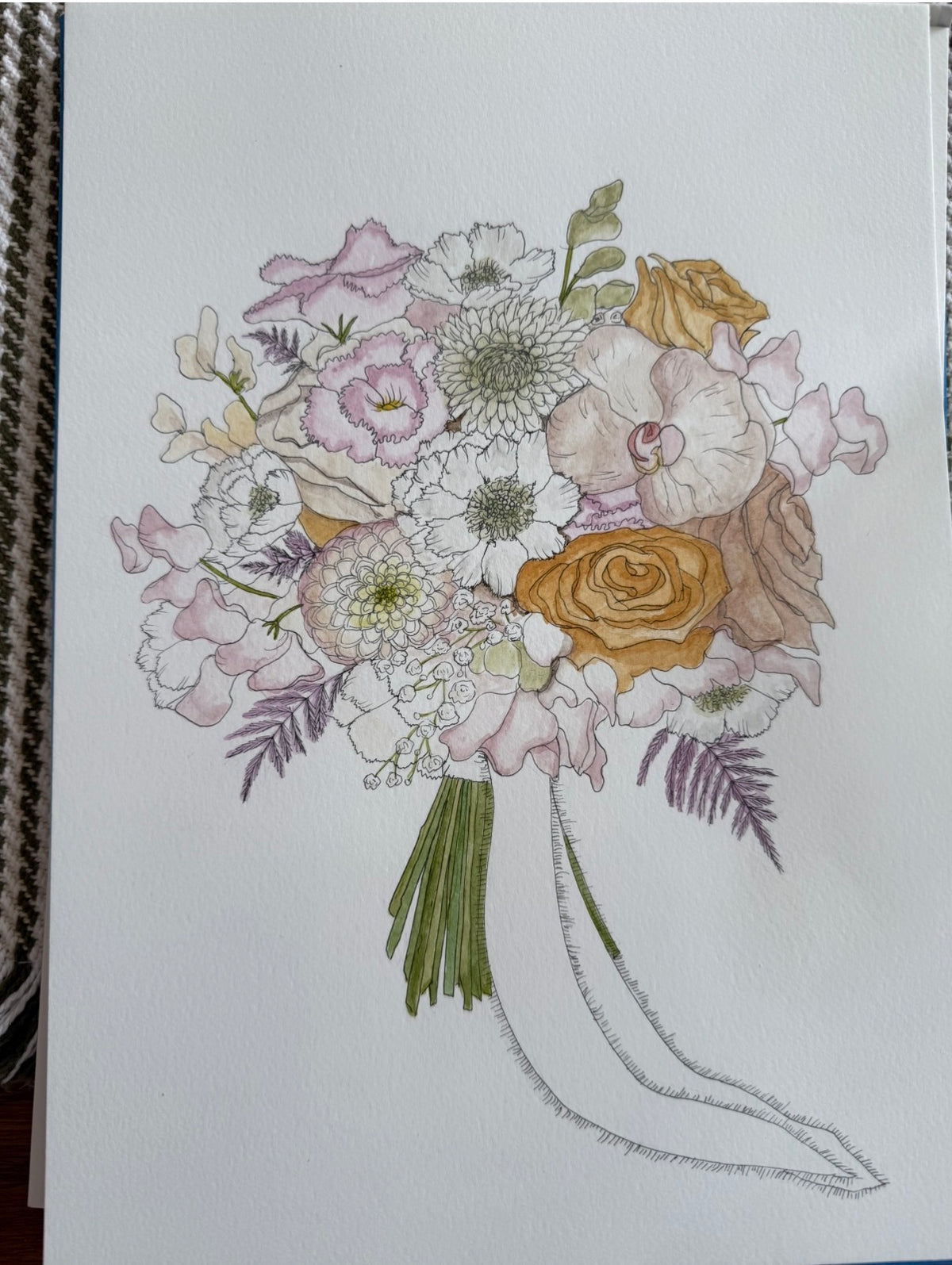 Custom Bridal Bouquet Painting